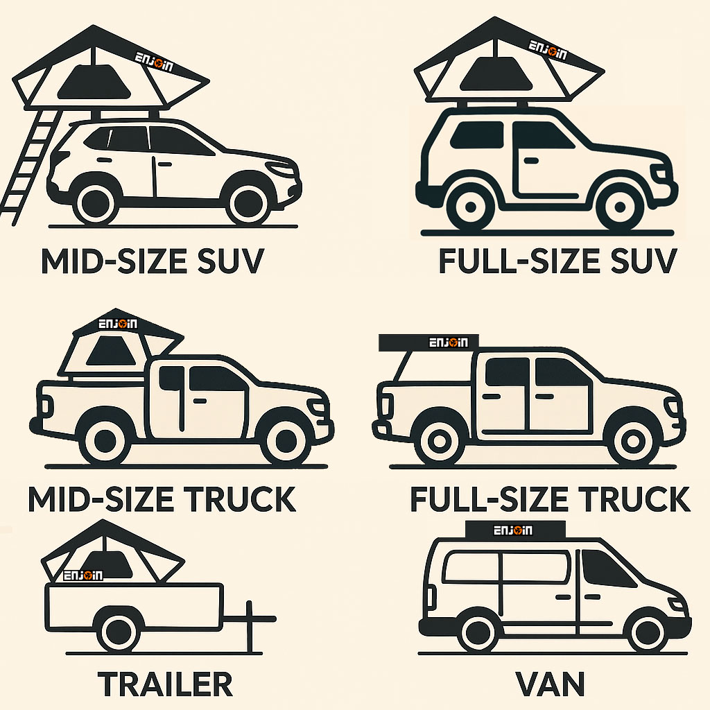enjoin roof top tent fits 6 car types