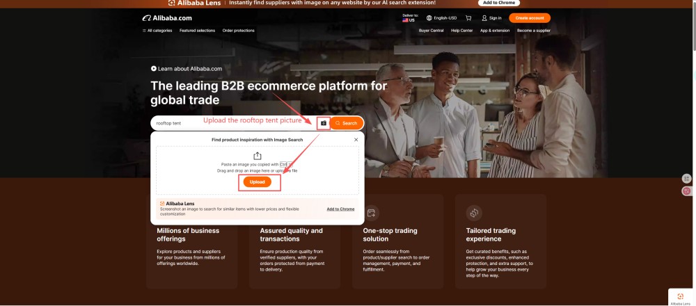 upload rooftop tent picture in alibaba