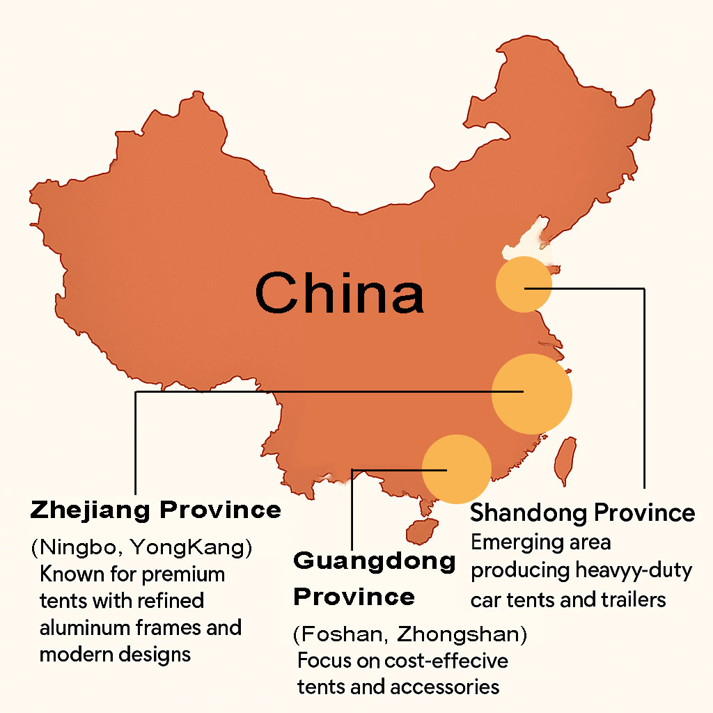 3 tent province in china map