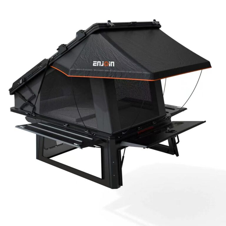 aluminum truck topper camper shell roof top tent combo (6)